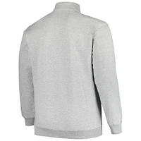 Men's Profile Heather Gray Ohio State Buckeyes Big & Tall Fleece Quarter-Zip Jacket