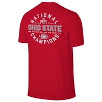 Men's  Scarlet Ohio State Buckeyes Update to Nine-Time Football National Champions Back Where It Belongs T-Shirt