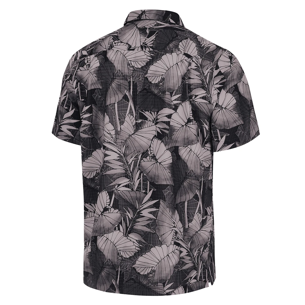 Chemise boutonnée Tommy Bahama noire pour homme Ohio State Buckeyes Big & Tall Coast Nuevo Fronds IslandZone