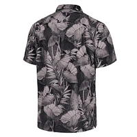 Chemise boutonnée Tommy Bahama noire pour homme Ohio State Buckeyes Big & Tall Coast Nuevo Fronds IslandZone