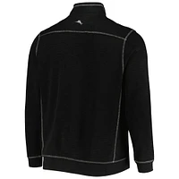 Men's Tommy Bahama Black Ohio State Buckeyes Sport Tobago Bay Tri-Blend Mock Neck Half-Zip Jacket