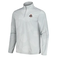 Men's Tommy Bahama Gray Ohio State Buckeyes Delray Frond IslandZone Half-Zip Jacket
