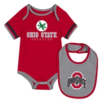 Newborn & Infant Colosseum  Scarlet Ohio State Buckeyes Bodysuit Bib Set