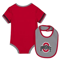 Newborn & Infant Colosseum  Scarlet Ohio State Buckeyes Bodysuit Bib Set