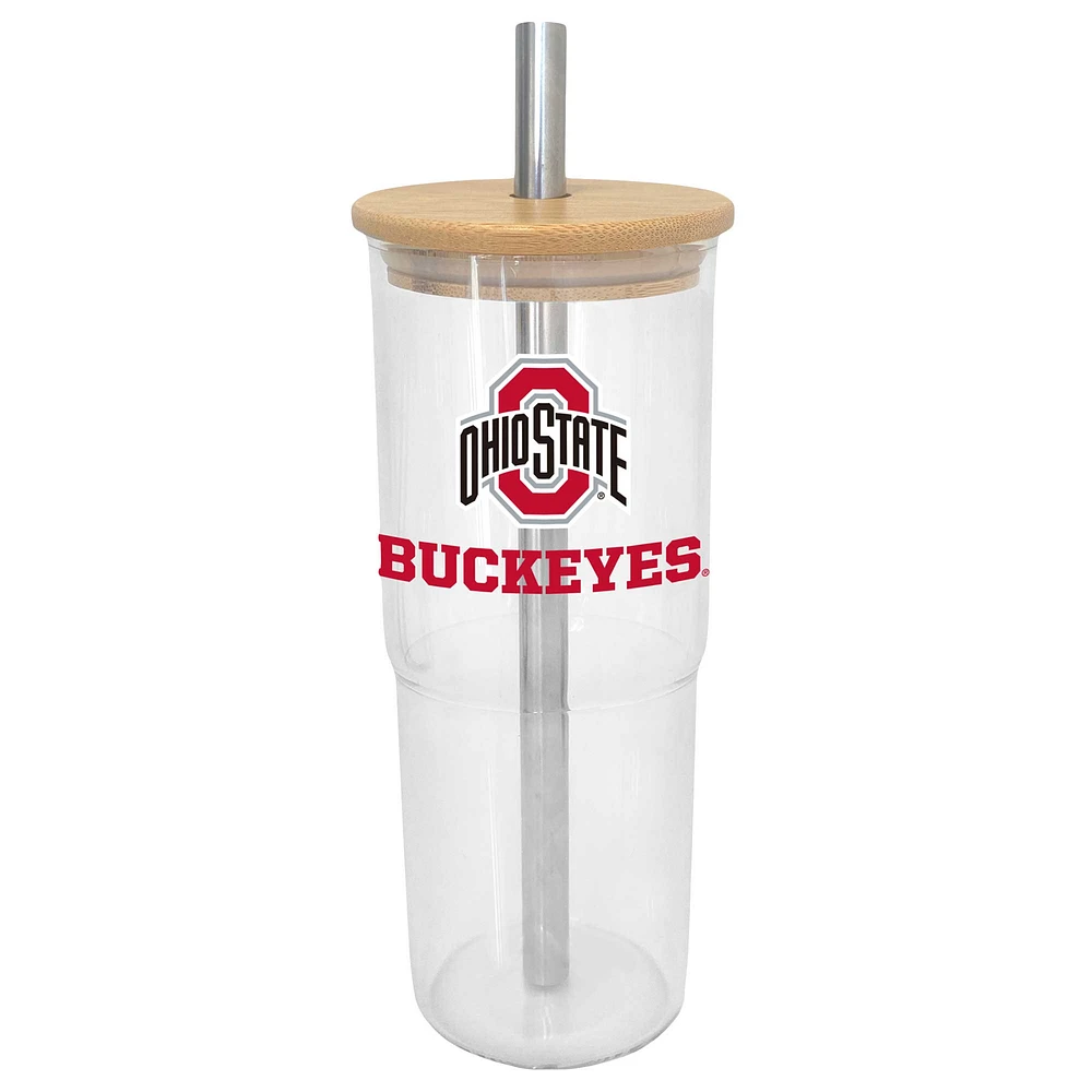 Verre à vin en verre de 24 oz des Buckeyes de l'État de l'Ohio