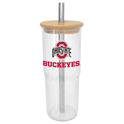 Verre à vin en verre de 24 oz des Buckeyes de l'État de l'Ohio