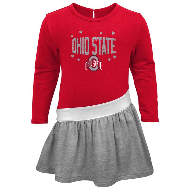 Robe en molleton cœur à Scarlet Ohio State Buckeyes pour tout-petit