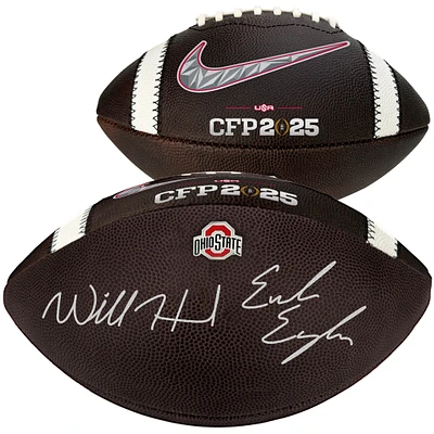 Will Howard & Emeka Egbuka Ohio State Buckeyes Autographed 2024 College Football Playoff National Champions Nike CFP Football