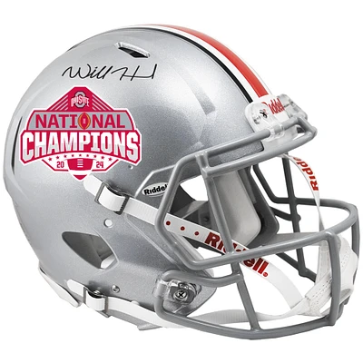 Will Howard Ohio State Buckeyes Autographed 2024 College Football Playoff National Champions Logo Riddell Speed Authentic Helmet 