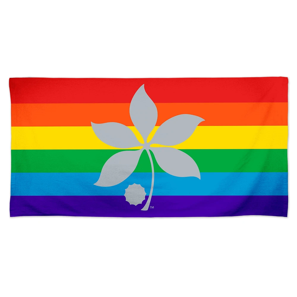 Serviette de plage WinCraft Ohio State Buckeyes 30'' x 60'' Pride Spectra