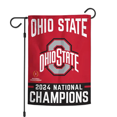 Drapeau de jardin double face WinCraft Ohio State Buckeyes College Football Playoff 2024 Champions nationaux 12'' x 18''