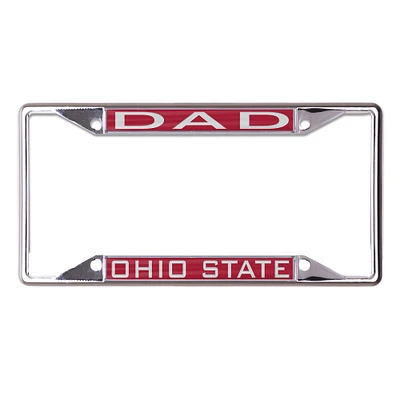 WinCraft Ohio State Buckeyes Dad School Supporter Laser Cut Metal License Plate Frame