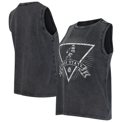 Débardeur en molleton français Distressed Market de Concepts Sport Charcoal Ohio State Buckeyes pour femme
