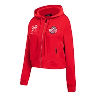 Women's Pro Standard Scarlet Ohio State Buckeyes Game Day Sequin Full-Zip Hooded Jacket