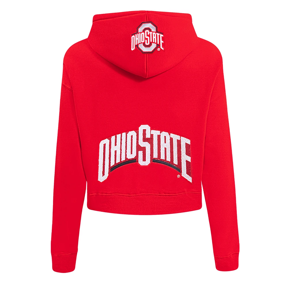 Women's Pro Standard Scarlet Ohio State Buckeyes Game Day Sequin Full-Zip Hooded Jacket