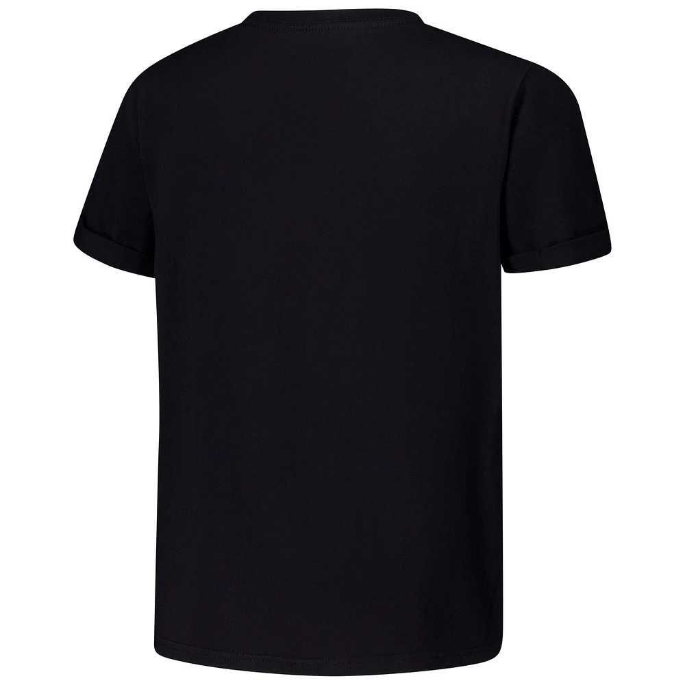 T-shirt noir pour femme avec inscription en perles cousues à la main Ohio State Buckeyes