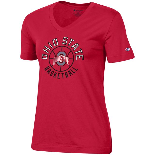T-shirt de basket-ball Champion Scarlet Ohio State Buckeyes pour femme