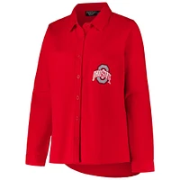 Veste boutonnée grande taille Fanatics Scarlet Ohio State Buckeyes pour femmes