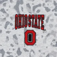 Women's Gameday Couture Heather Gray Ohio State Buckeyes Leopard Quarter-Zip Sweatshirt