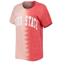 Women's Gameday Couture Scarlet Ohio State Buckeyes Find Your Groove Split-Dye T-Shirt