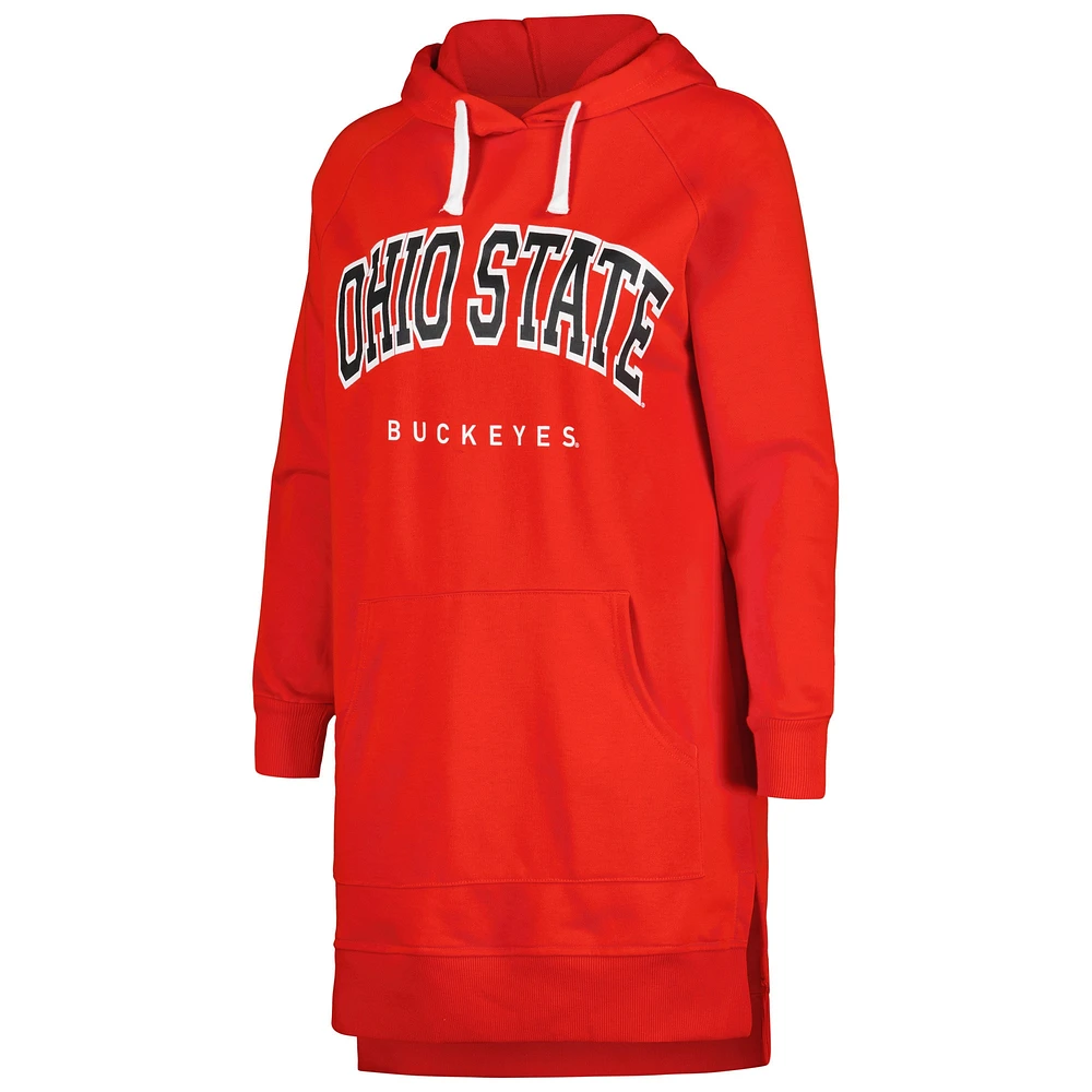 Women's Gameday Couture Scarlet Ohio State Buckeyes Take a Knee Raglan Hooded Sweatshirt Dress
