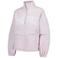 Women's Lusso Lavender Ohio State Buckeyes Parker Quarter-Zip Rain Tech Jacket