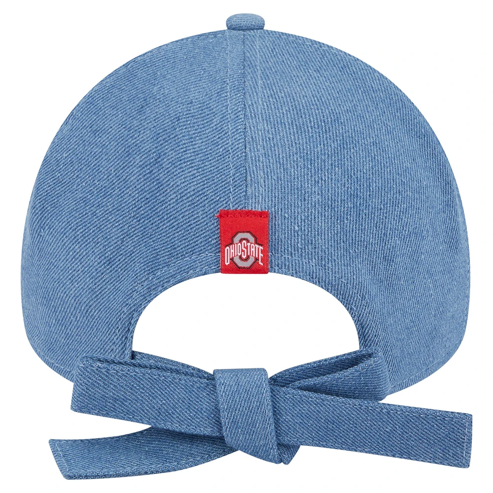 Women's New Era Denim Ohio State Buckeyes A-Frame 9FORTY Adjustable Hat