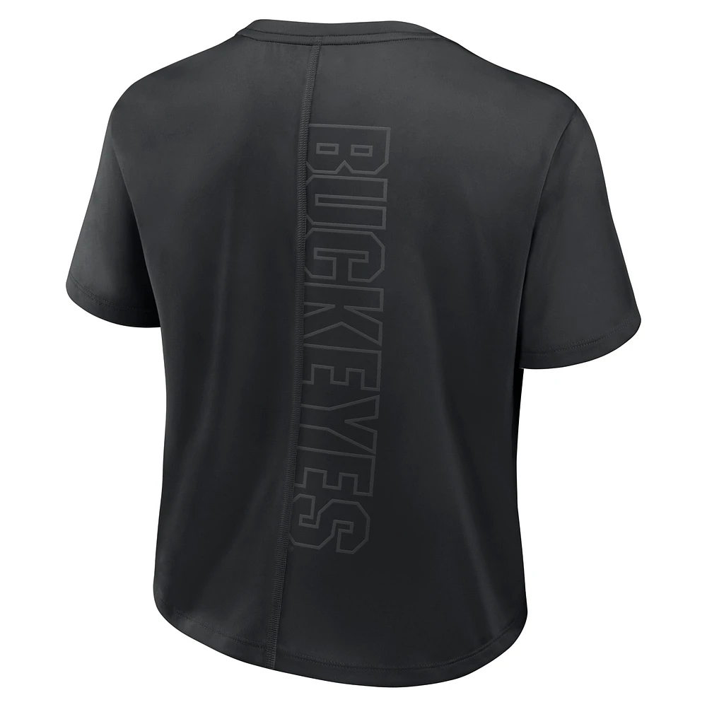 Women's Nike Black Ohio State Buckeyes Performance Cropped T-Shirt