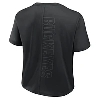 Women's Nike Black Ohio State Buckeyes Performance Cropped T-Shirt