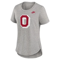 Women's Nike Heather Gray Ohio State Buckeyes Legacy Tri-Blend T-Shirt