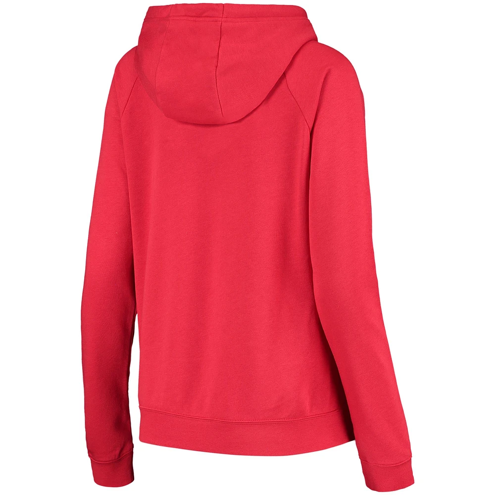 Women's Nike Scarlet Ohio State Buckeyes Varsity Fleece Tri-Blend Raglan Pullover Hoodie