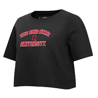 Women's Pro Standard Ohio State Buckeyes Classic Single Jersey Cropped Boxy T-Shirt