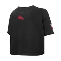 Women's Pro Standard Ohio State Buckeyes Classic Single Jersey Cropped Boxy T-Shirt