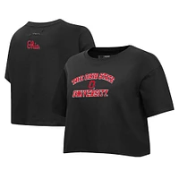 Women's Pro Standard Ohio State Buckeyes Classic Single Jersey Cropped Boxy T-Shirt