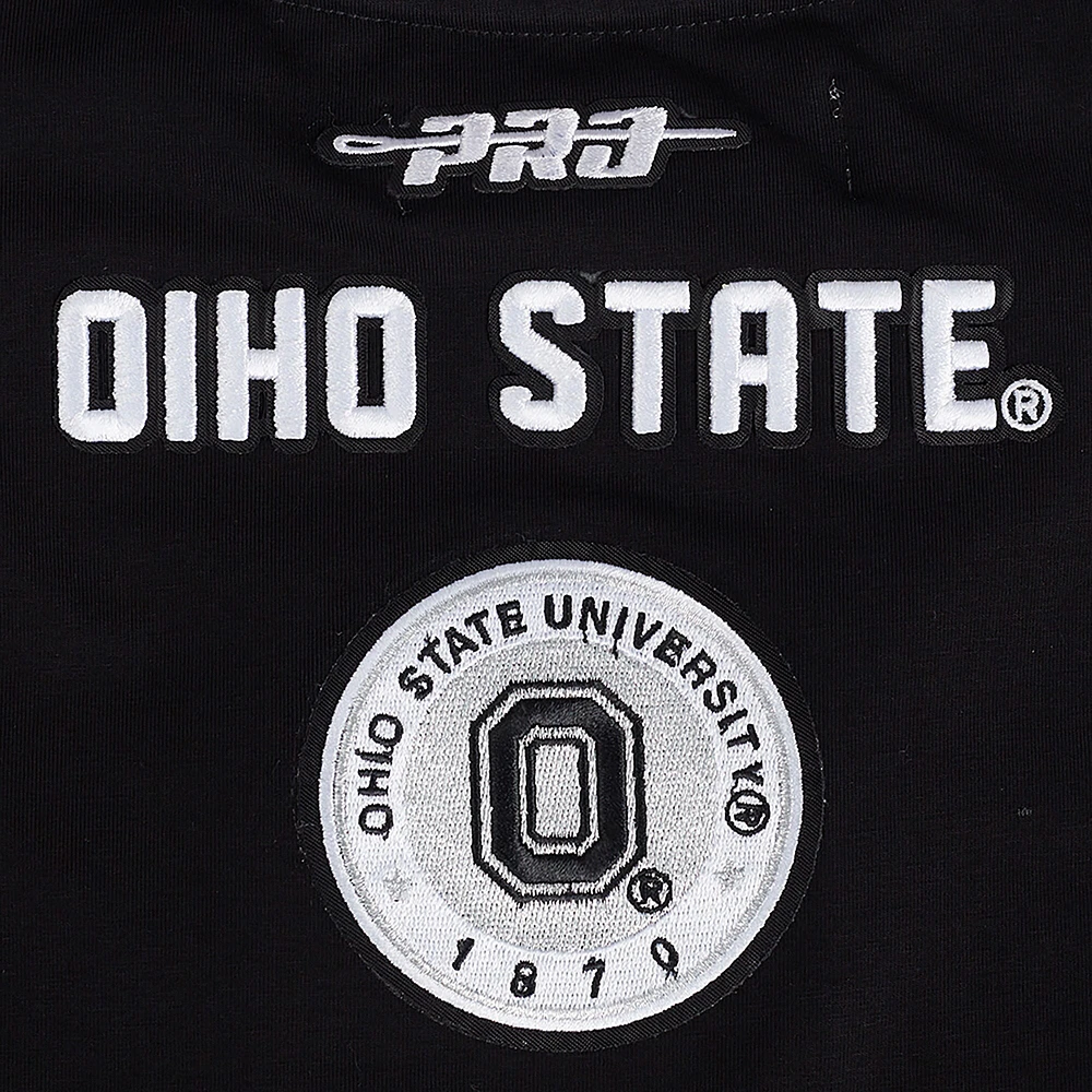 Women's Pro Standard Black Ohio State Buckeyes Rhinestone & Pearl Boxy Cropped T-Shirt