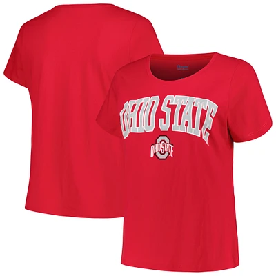 Profile Scarlet Ohio State Buckeyes T-shirt à encolure dégagée avec logo grande taille pour femme