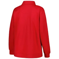 Women's Profile Scarlet Ohio State Buckeyes Plus Fleece Quarter-Zip Jacket