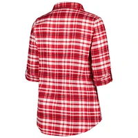 Women's Scarlet Ohio State Buckeyes Plus Mainstay Long Sleeve Button-Up Shirt