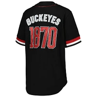 Women's The Wild Collective Black Ohio State Buckeyes Button-Up Baseball Shirt