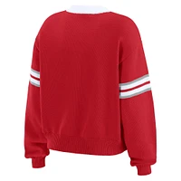 Pull à lacets pour femme WEAR by Erin Andrews Scarlet Ohio State Buckeyes