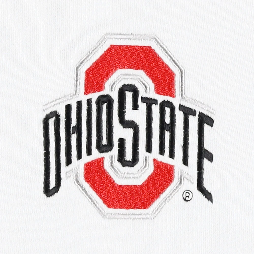 Women's White/Scarlet Ohio State Buckeyes Plus Contrast Dolman Sleeve Pullover Hoodie