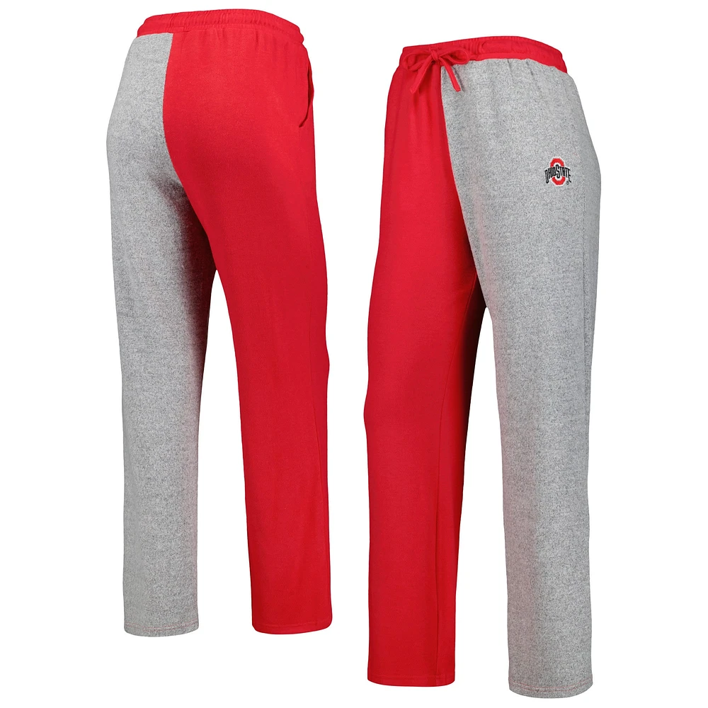 Pantalon de survêtement confortable à trois mélanges ZooZatz Scarlet/Gris Ohio State Buckeyes pour femme