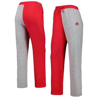 Pantalon de survêtement confortable à trois mélanges ZooZatz Scarlet/Gris Ohio State Buckeyes pour femme