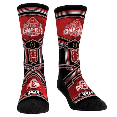 Chaussettes Rock Em pour jeunes Ohio State Buckeyes College Football Playoff 2024 Champions nationaux Chaussettes Linework Crew