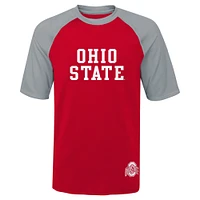 T-shirt à manches raglan Mecca Dunes Rash Guard Scarlet Ohio State Buckeyes pour jeune