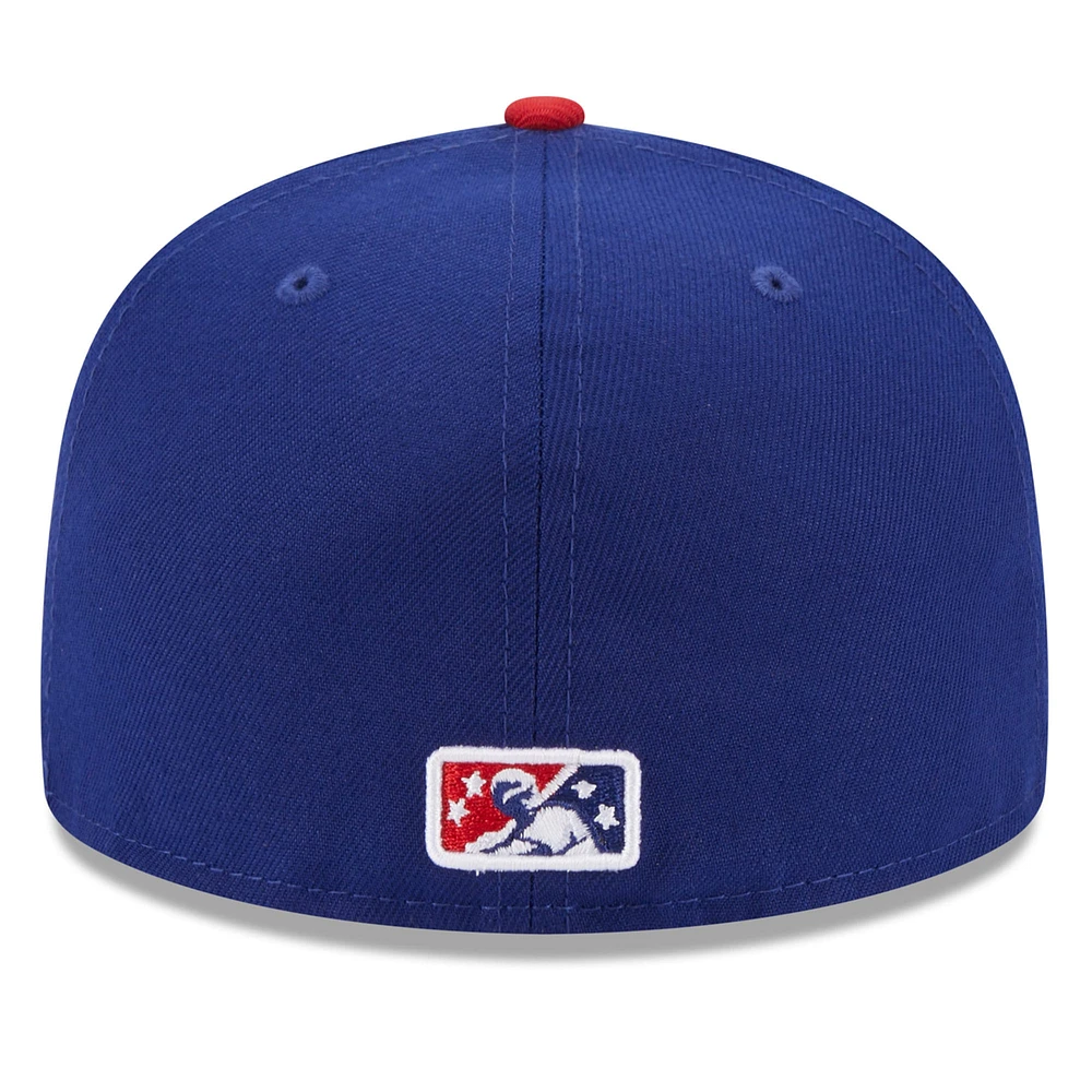 Men's New Era Blue Oklahoma City Dodgers Authentic Collection Alternate Logo 59FIFTY Fitted Hat
