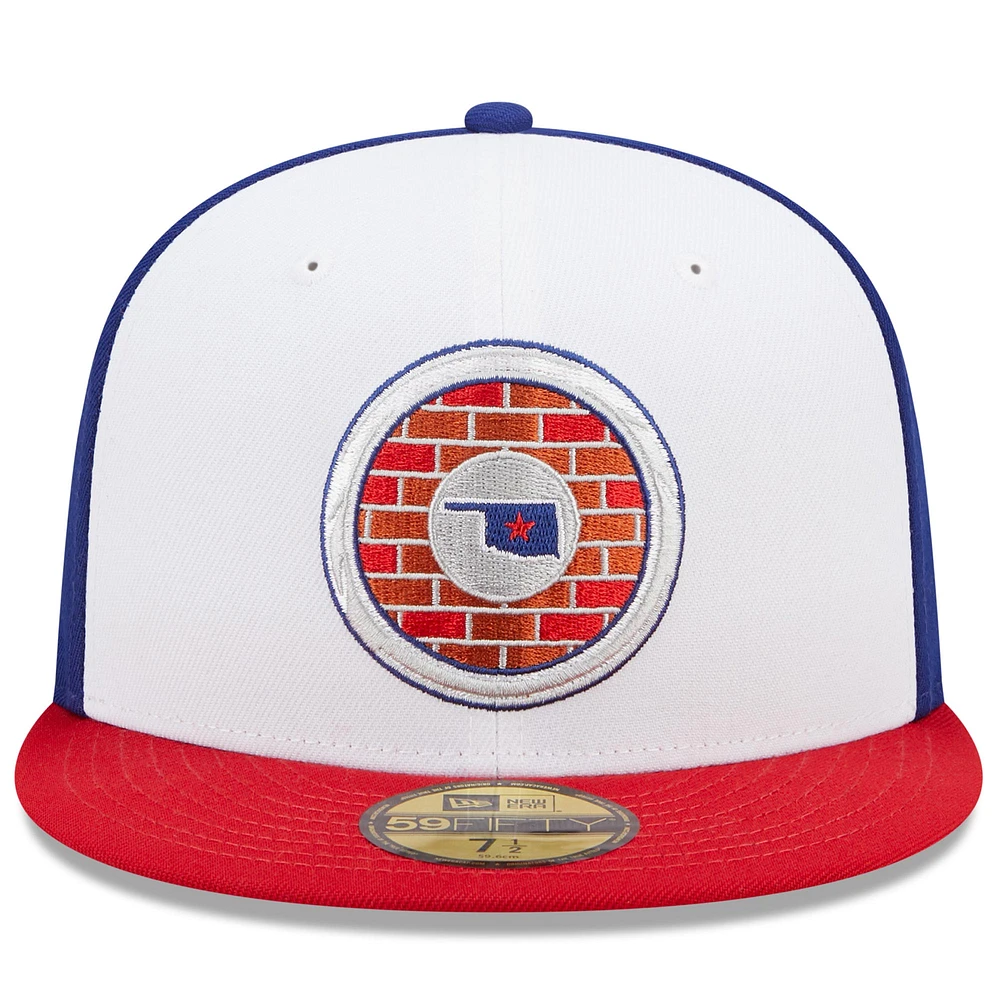 Men's New Era White/Red Oklahoma City Dodgers Marvel x Minor League 59FIFTY Fitted Hat