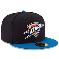 Men's New Era Black/Royal Oklahoma City Thunder Official Team Color 2Tone 59FIFTY Fitted Hat