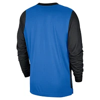 Men's Nike Blue/Black Oklahoma City Thunder 2024/25 Edition Authentic Pregame Performance Long Sleeve Shooting T-Shirt