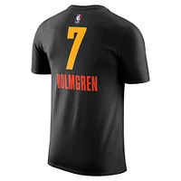 Men's Nike Chet Holmgren Black Oklahoma City Thunder 2024/25 Edition Name & Number T-Shirt